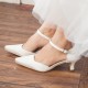 أحذية الزفاف المرأة الساتان Chunky كعب مغلقة مضخات احذ