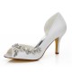 Wedding Shoes Women's Satin Stiletto Heel Peep Toe Sandals With Rhinestone