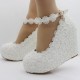 Wedding Shoes Women's Leatherette Wedge Heel Closed Toe Platform Pumps Wedges