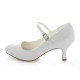 Wedding Shoes Women's Lace Stiletto Heel Closed Toe Pumps With Buckle