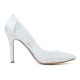 Wedding Shoes Women's Lace Satin Stiletto Heel Closed Toe Pumps With Flower