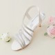 Wedding Shoes Women's Silky Satin Stiletto Heel Peep Toe Sandals With Crystal