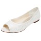 Wedding Shoes Women's Silky Satin Flat Heel Flats Peep Toe