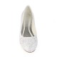 Wedding Shoes Women's Lace Silky Satin Flat Heel Closed Toe Flats With Sequins Sewing