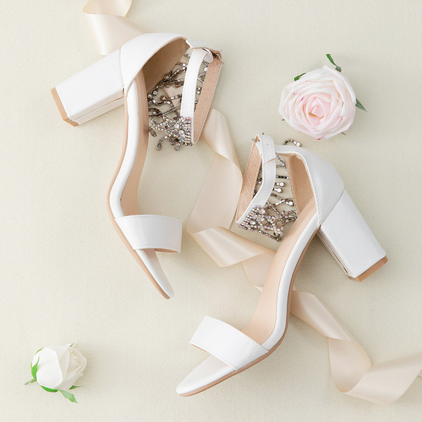 Wedding Shoes Women's Leatherette Chunky Heel Peep Toe Platform Sandals