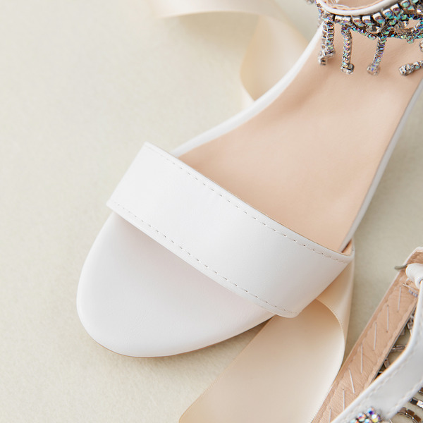 Wedding Shoes Women's Leatherette Chunky Heel Peep Toe Platform Sandals