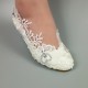 Wedding Shoes Women's Leatherette Wedge Heel Closed Toe Wedges With Sewing Lace