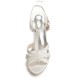Wedding Shoes Women's Satin Stiletto Heel Peep Toe Platform Sandals With Buckle