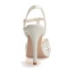 Wedding Shoes Women's Satin Stiletto Heel Peep Toe Platform Sandals With Buckle