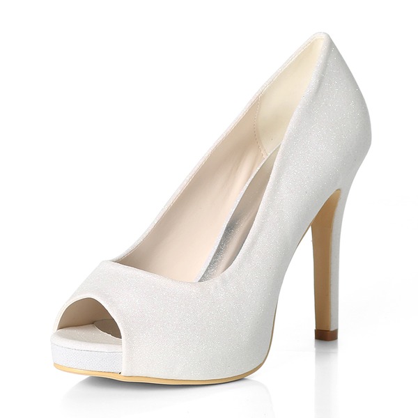 Wedding Shoes Women's Sparkling Glitter Stiletto Heel Peep Toe Platform Pumps