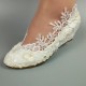 Wedding Shoes Women's Leatherette Wedge Heel Closed Toe Wedges With Sewing Lace