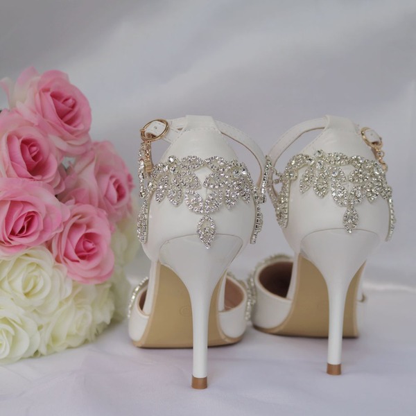 أحذية الزفاف المرأة Leatherette Stiletto كعب مغلقة إصبع القدم مضخات الصنادل ماري جين
