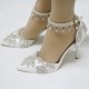 أحذية الزفاف المرأة Leatherette Stiletto كعب مغلقة إصبع القدم مضخات الصنادل ماري جين