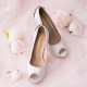 Wedding Shoes Women's Silky Satin Stiletto Heel Peep Toe Platform Pumps