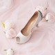 Wedding Shoes Women's Silky Satin Stiletto Heel Peep Toe Platform Pumps