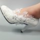 Wedding Shoes Women's Leatherette Stiletto Heel Closed  With Beading Sewing Lace