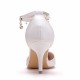 Wedding Shoes Women's Leatherette Stiletto Heel Closed Toe Pumps Sandals Mary Jane With Pearl 