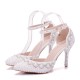 Wedding Shoes Women's Leatherette Stiletto Heel Closed Toe Pumps With Pearl Rhinestone