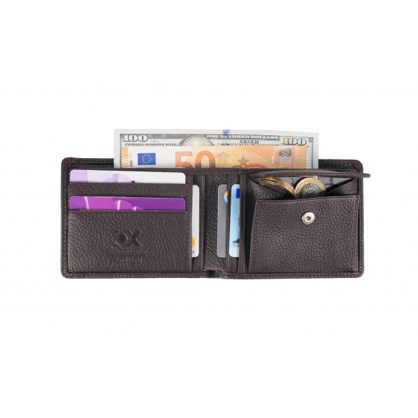 محفظة نسائية جلدية فيرو + حامل بطاقة من اوكس