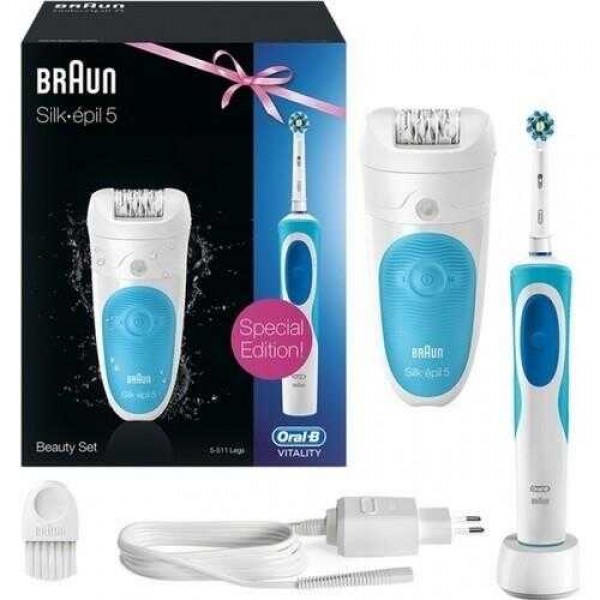 Braun Silk-épil 5 Epilator 5511 Epilator + Oral-B Cross Action Toothbrush