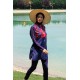 Mayo burkini Marina Navy Blue Women's Patterned Design Hijab Swimsuit M2269