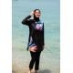 Mayo burkini Marina Women's Black Floral Patterned Design Hijab Swimsuit M2224