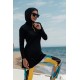 Mayo burkini Rivamera Black Pattern Detailed Hijab Swimsuit R1102