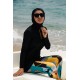 Rivamera مايوة بوركيني للسباحة حجاب سوداء منقوشة R1102