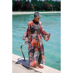 burkini cover Marina Khaki Women Hijab Swimsuit Over Kimono Pareo P2204