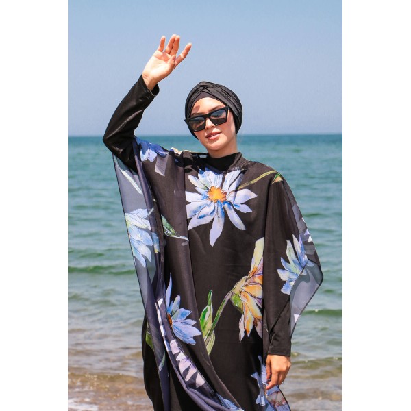 burkini cover Marina Hijab Swimwear Floral Patterned Kaftan Kimono Pareo P2105
