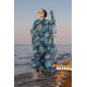 burkini cover Marina Hijab Swimwear Leaf Patterned Kaftan Kimono Pareo P2106