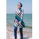 Mayo burkini Marina Navy Blue Striped Design Fully Covered Hijab Swimsuit 1953