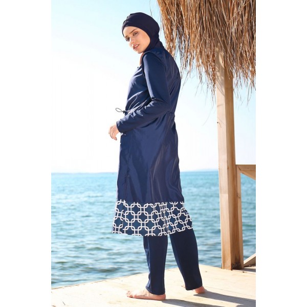 Mayo burkini Marina Swimsuit Hijab Swimsuit 1997-Navy Blue