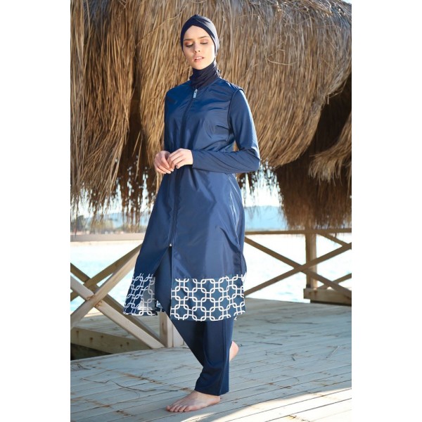 Mayo burkini Marina Swimsuit Hijab Swimsuit 1997-Navy Blue