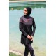 Mayo burkini Rivamera Black Pattern Detailed Hijab Swimsuit R1117