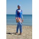 Mayo burkini  Rivamera Turquoise Pattern Detailed Hijab Swimsuit R1109