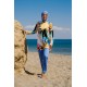 Mayo burkini  Rivamera Turquoise Pattern Detailed Hijab Swimsuit R1110