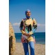 Mayo burkini  Rivamera Turquoise Pattern Detailed Hijab Swimsuit R1110