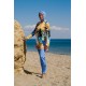 Mayo burkini  Rivamera Turquoise Pattern Detailed Hijab Swimsuit R1110