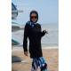 Mayo burkini Rivamera Black Turquoise Pattern Detailed Hijab Swimsuit R1111