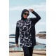 Mayo burkini Rivamera Black Pattern Detailed Hijab Swimsuit R1113