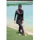 Mayo burkini Rivamera Black Pattern Detailed Hijab Swimsuit R1117