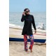 Mayo burkini Rivamera Black Pattern Detailed Hijab Swimsuit R1107