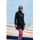 Mayo burkini Rivamera Black Pattern Detailed Hijab Swimsuit R1107