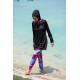 Mayo burkini Rivamera Black Pattern Detailed Hijab Swimsuit R1108
