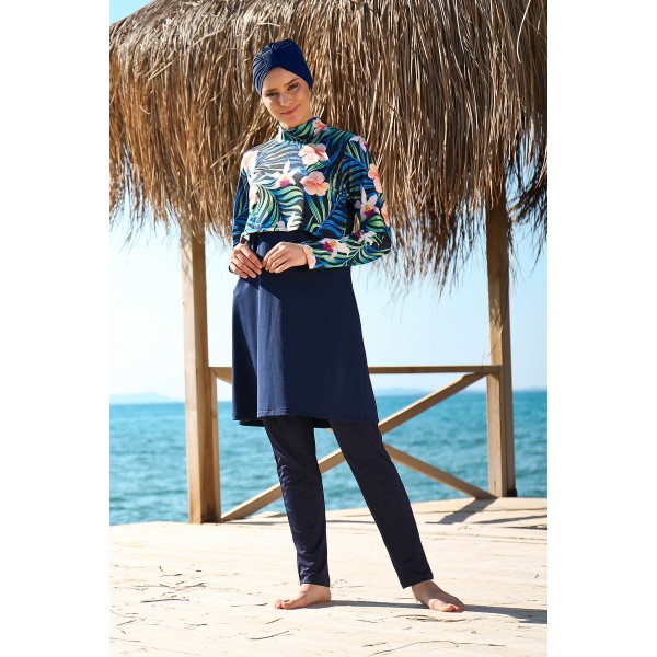 Mayo burkini Marina Swimsuit Hijab Swimsuit 1971-Navy Blue