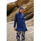Mayo burkini Marina Navy Blue Women's Leaf Patterned Design Hijab Swimsuit M2260