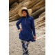 Mayo burkini Marina Navy Blue Women's Leaf Patterned Design Hijab Swimsuit M2260