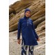 Mayo burkini Marina Navy Blue Women's Leaf Patterned Design Hijab Swimsuit M2260