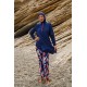 Mayo burkini Marina Navy Blue Women's Patterned Design Fully Covered Hijab Swimsuit M2262